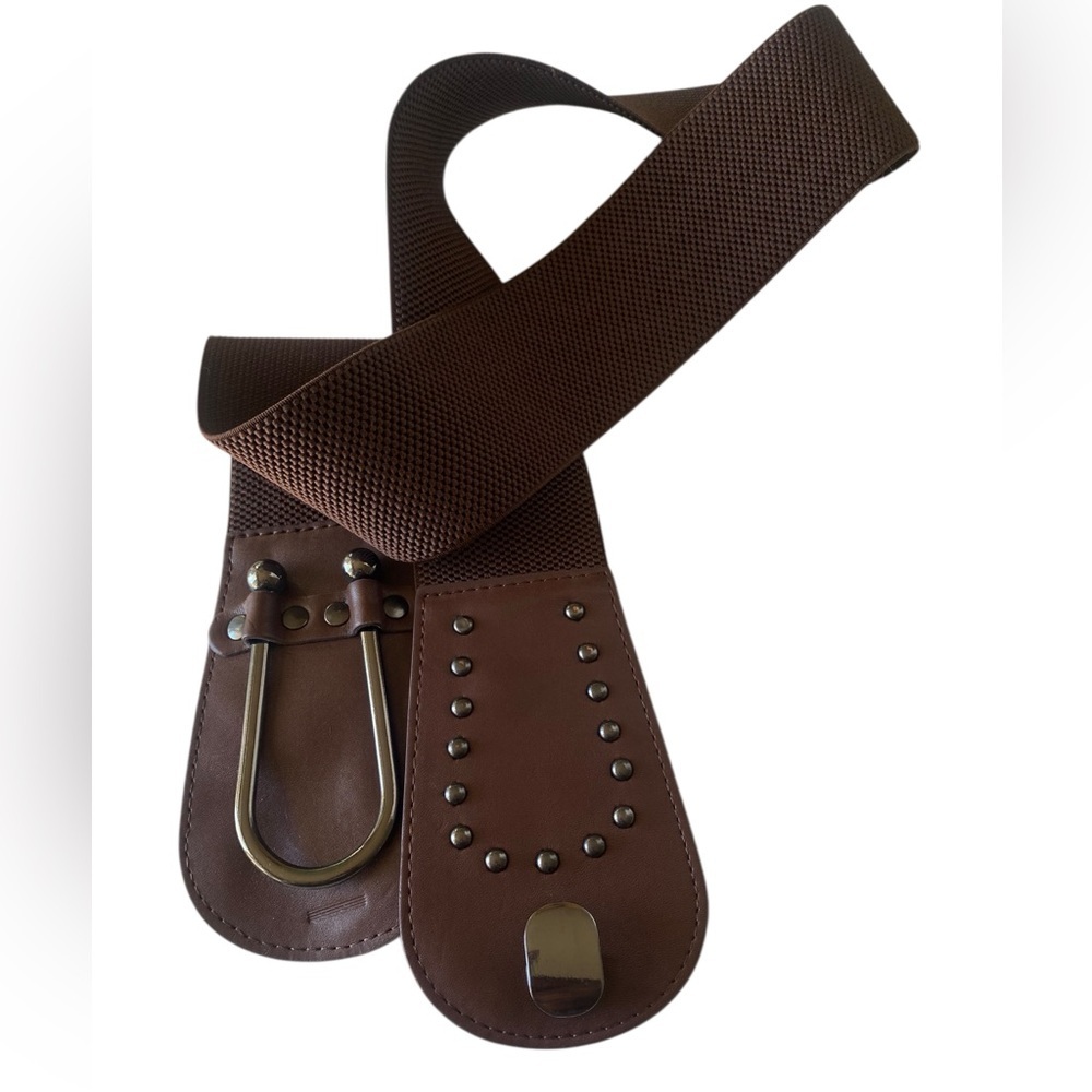 Studded Cinch Belt Detail w/ Elastic Stretch Women’s Size Large 38” W2.5” New